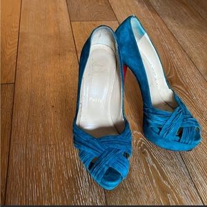 Christian Louboutin pumps teal color size 37